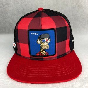 CAPSLAB Bored of Directors Trucker Hat Cap Lumberjack Red Plaid RN# 134374